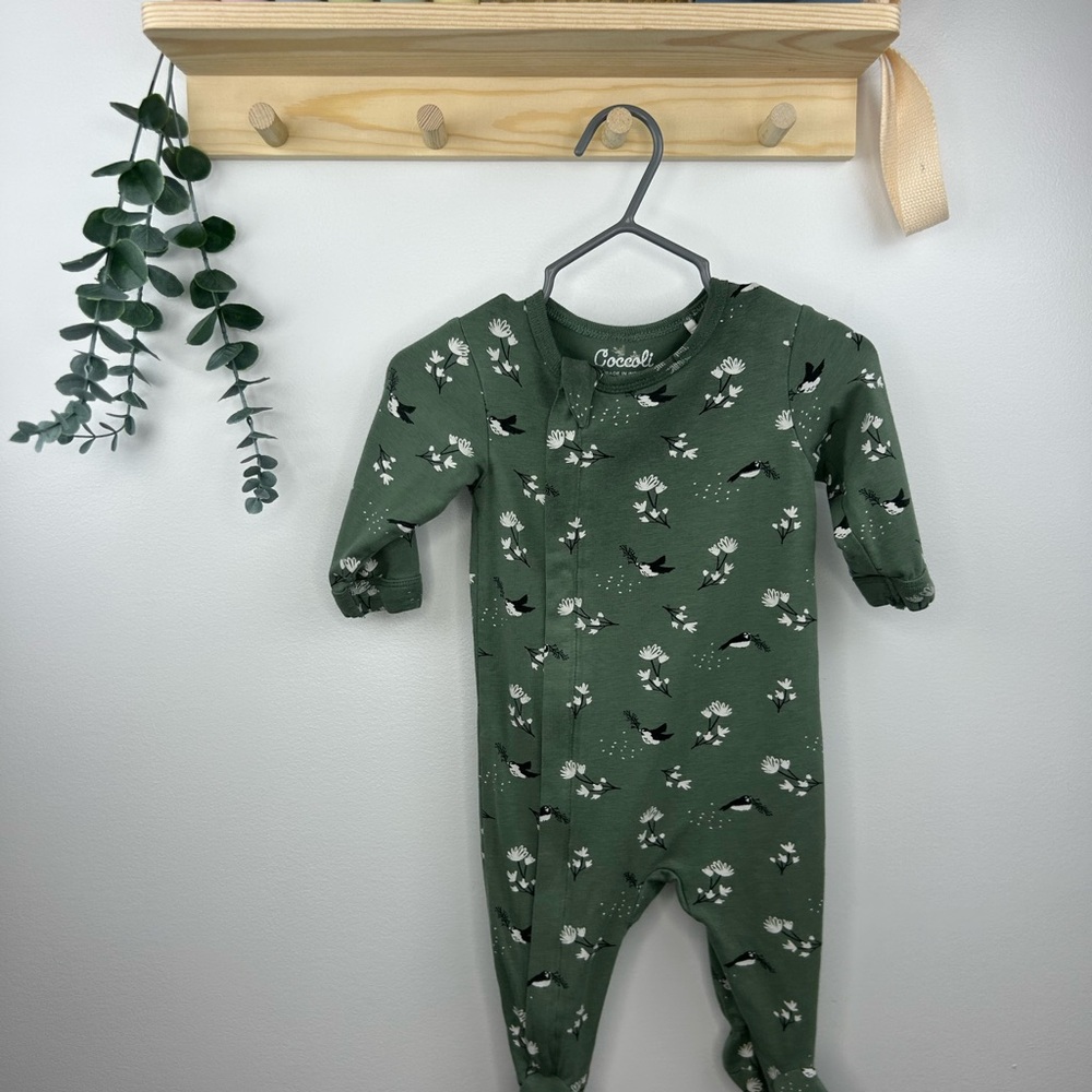 Coccoli Green Floral Kids One Piece